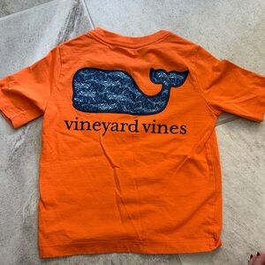 Vineyard Vines Kids T-Shirt in Orange with Navy Whale
